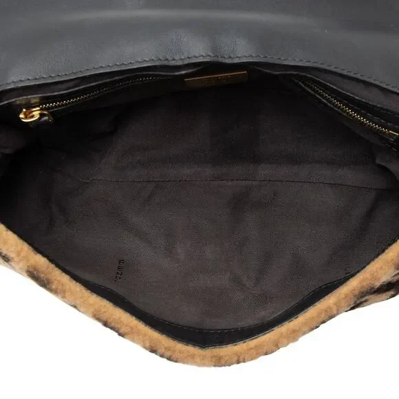 Fendi Shearling FF Baguette Shoulder Bag - Picture 7 of 16